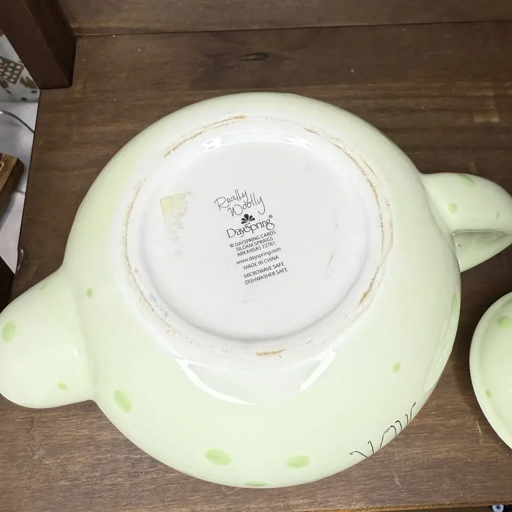 Really Woolly Dayspring Teapot with Bible verse